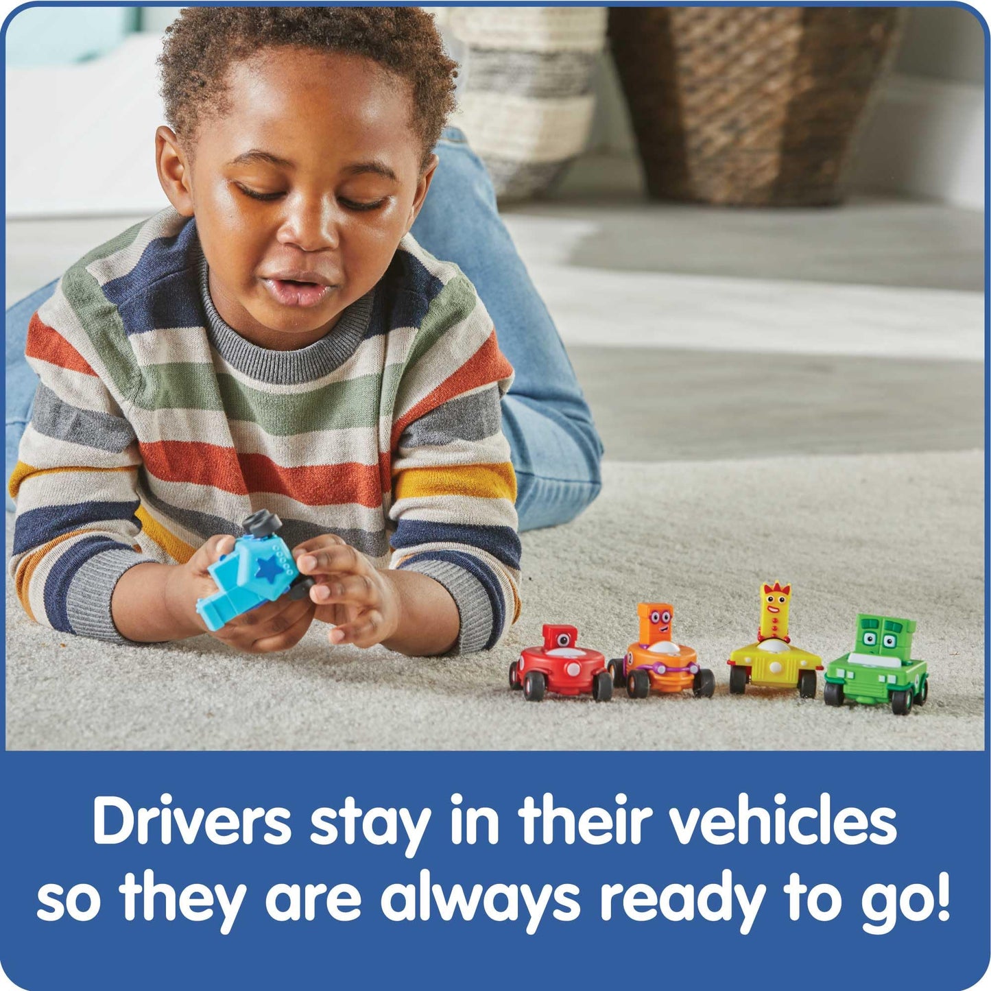 hand2mind Numberblocks Mini Vehicles, Race Car Toys, Toy Vehicle Playsets, Play Figure Playsets, Small Figurines for Kids, Number Toys, Counting Toys
