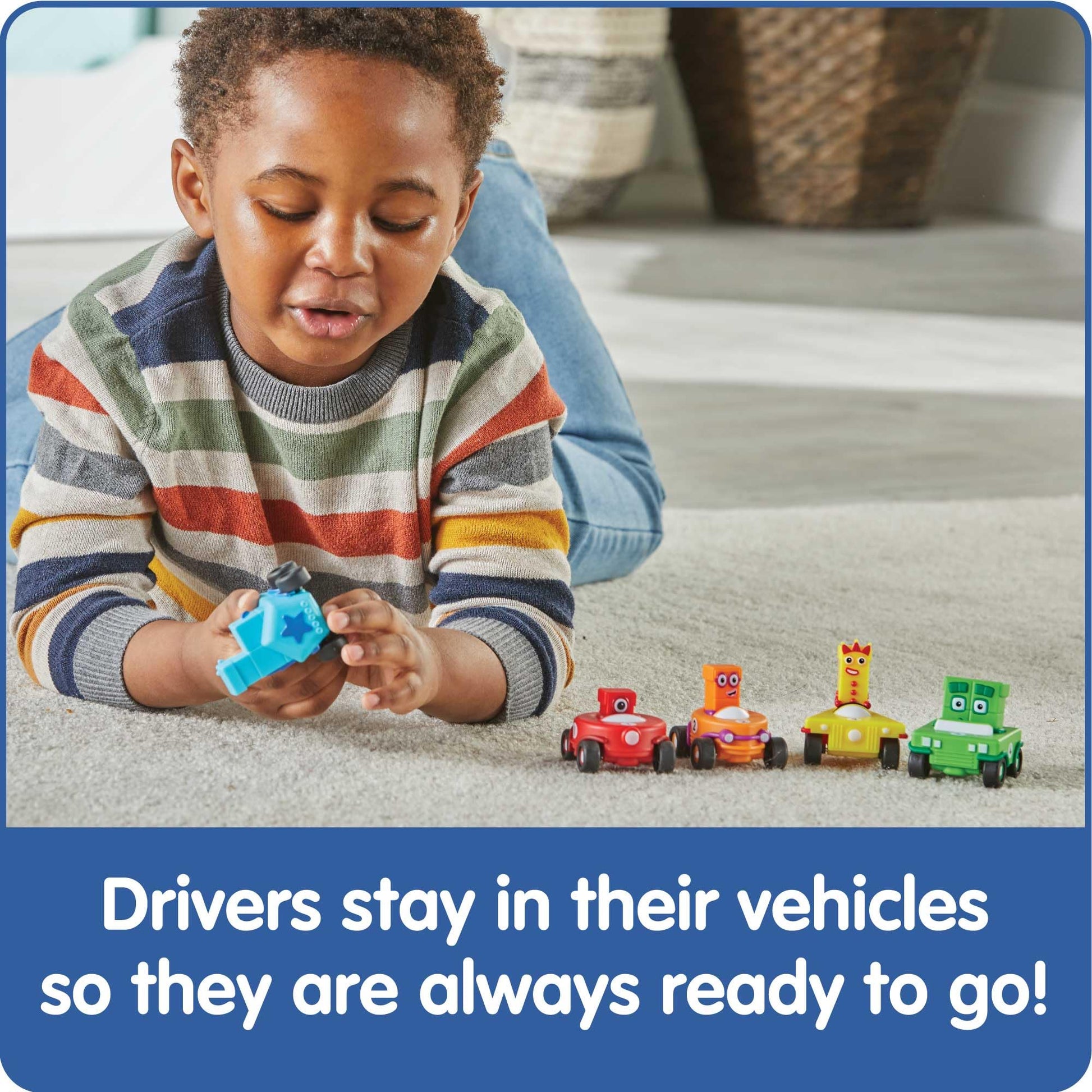 hand2mind Numberblocks Mini Vehicles, Race Car Toys, Toy Vehicle Playsets, Play Figure Playsets, Small Figurines for Kids, Number Toys, Counting Toys