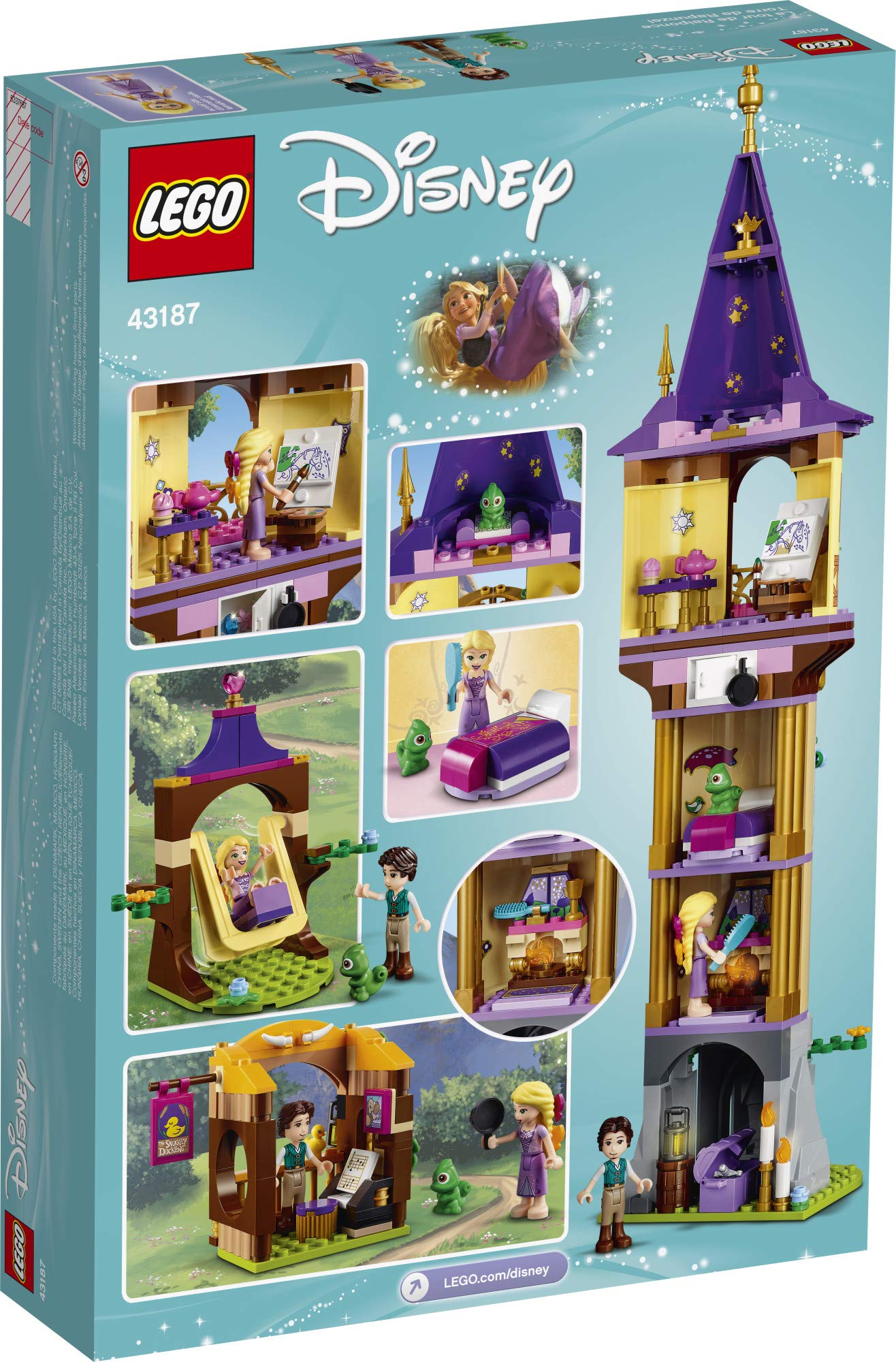 LEGO Disney Princess Rapunzel’s Tower 43187 Castle Building Toy Kit and Playset with 2 Mini-Dolls from Tangled Movie, Gift Idea for Kids, Girls and