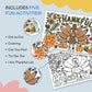 Tiny Expressions - Thanksgiving Coloring Placemats - Set of 12 Paper Placemats to Color, Turkey 'I Am Thankful for' Theme - Fall Thanksgiving Activity