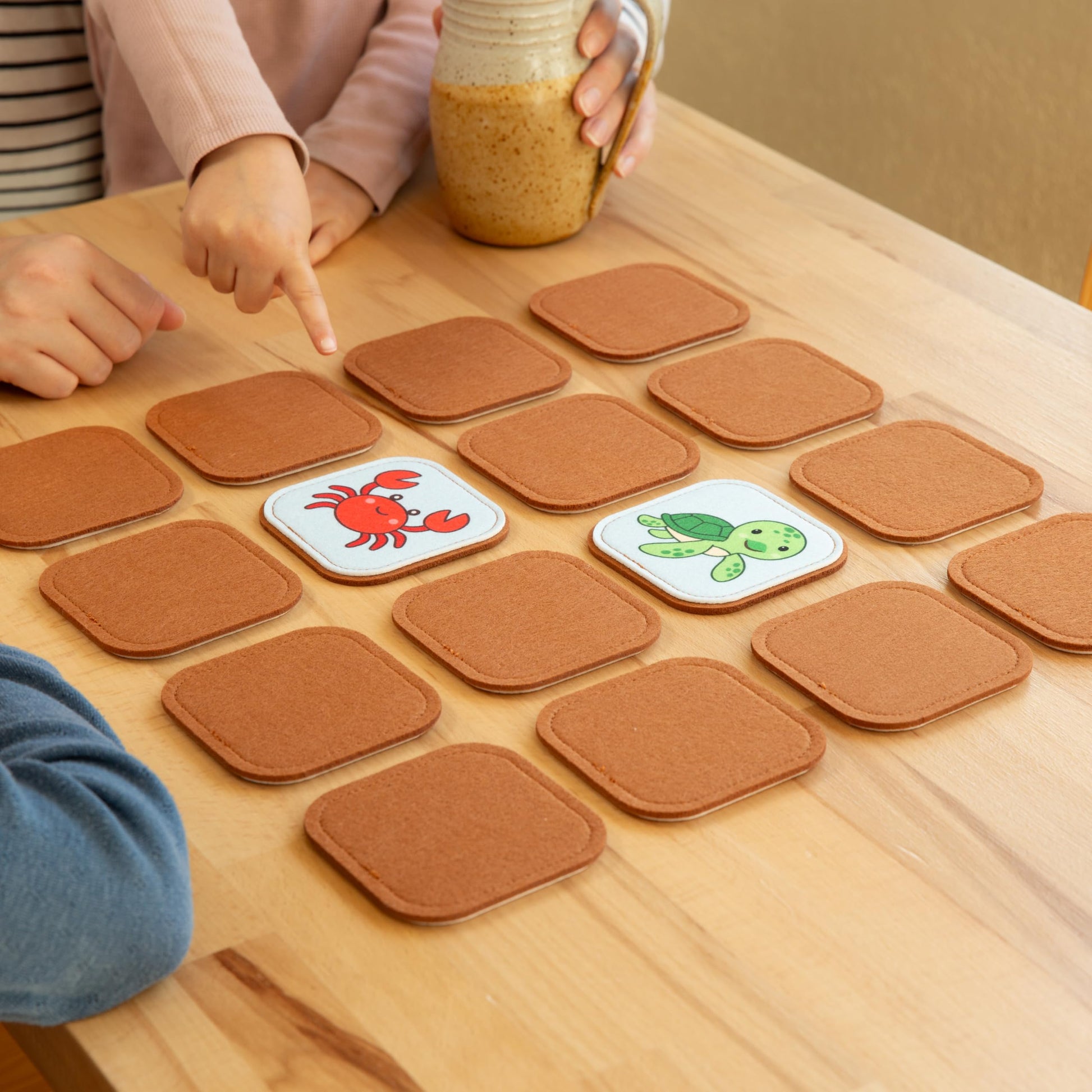 Felt Sea Creature Matching Game for Toddlers - Ocean Memory Game & Flash Cards - Soft and Safe for Ages 1+ - Montessori Preschool Learning Activity