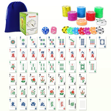 Penveda 2026 American Mahjong Cards 166 Pcs - Large Print Set with 80 Chips & 2 Dice, Complete American Mahjong Card Game Kit for Travel, Seniors