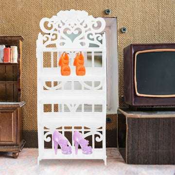 NUOBESTY Doll Shoes Rack Miniature Dollhouse Furniture for Girl Dolls Organizers Storage Accessories Playset
