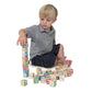 Melissa & Doug Deluxe Wooden ABC/123, 50-Piece Set of Classic Letter & Number Wooden Blocks (1” x 1”) with Storage Pouch, Sorting & Stacking Toys for