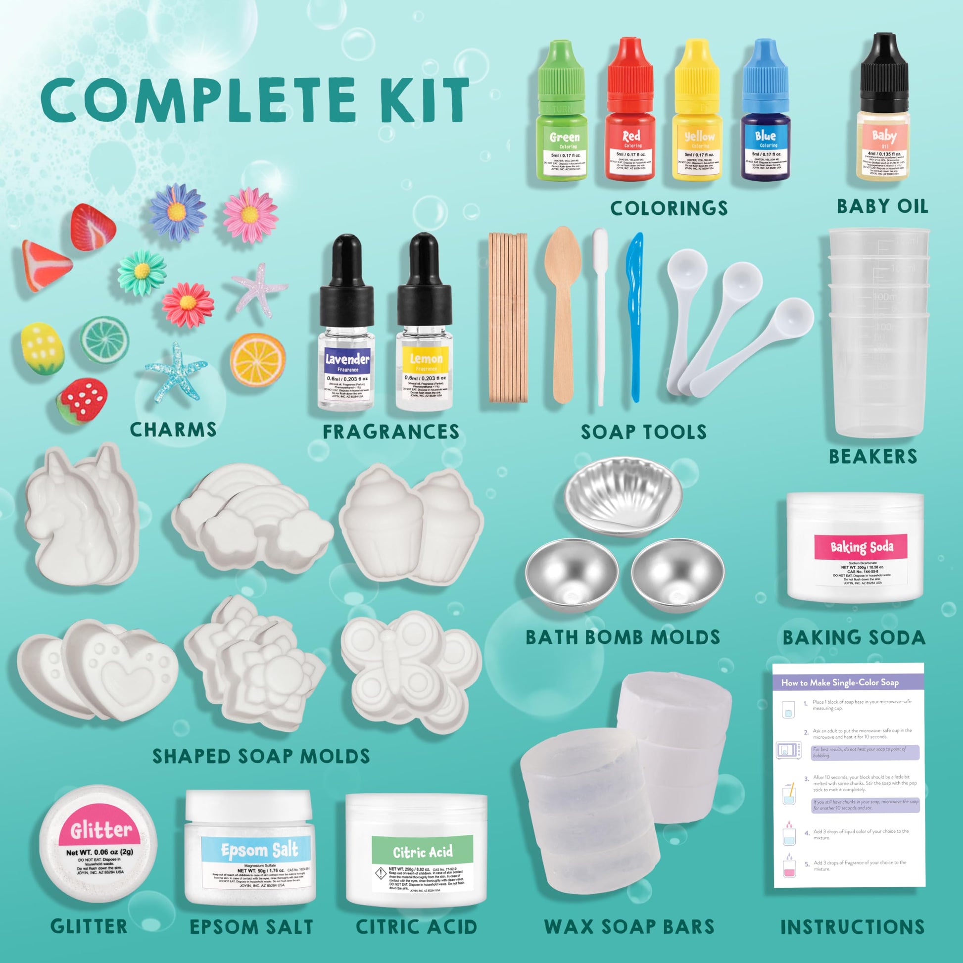 Klever Kits Bath Bomb, Soap Making Kit for Kids, 2-in-1 Spa Science Kits, DIY Make Your Own Bath Bombs & Soap, Spa Kit for Kids, Gifts Toys