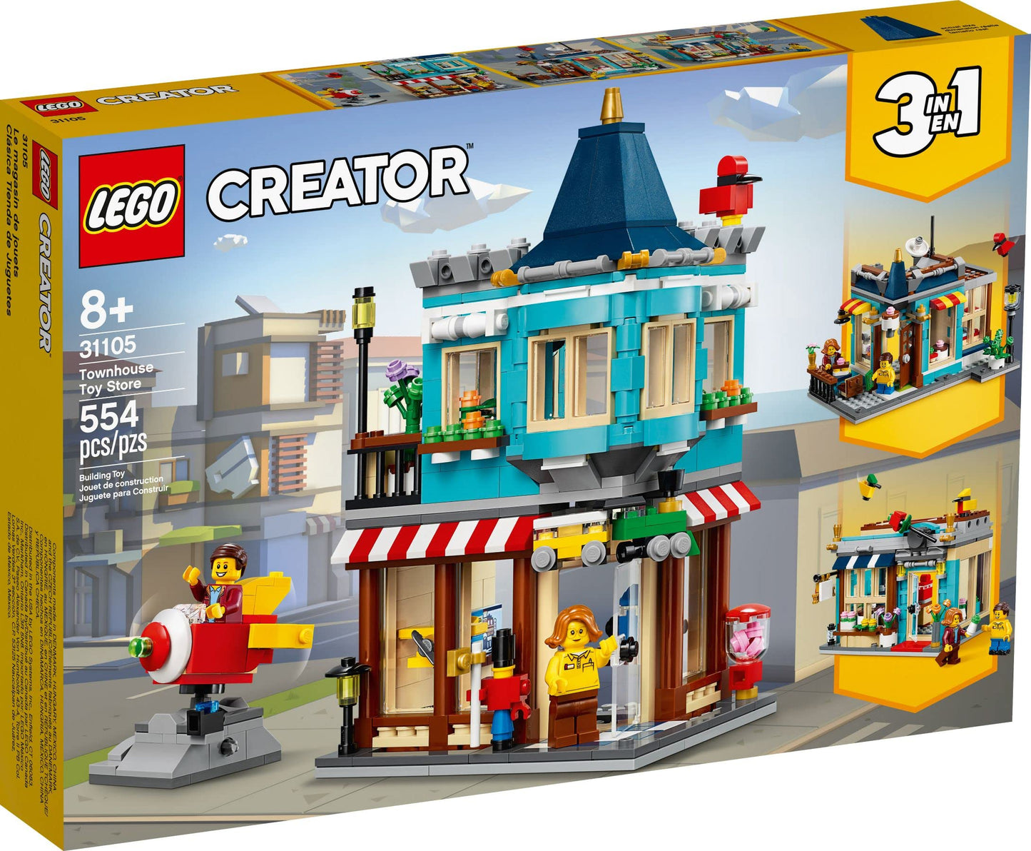 LEGO Creator 3in1 Townhouse Toy Store 31105, Cool Buildable Toy for Kids Building Kit (554 Pieces)