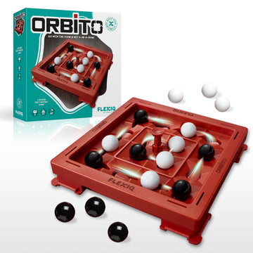 Orbito from Flex IQ, 2 Player Strategy Games for Family Gatherings, Great for Kids Games, Includes 1 Game Board with Orbito Button, 8 White Marbles