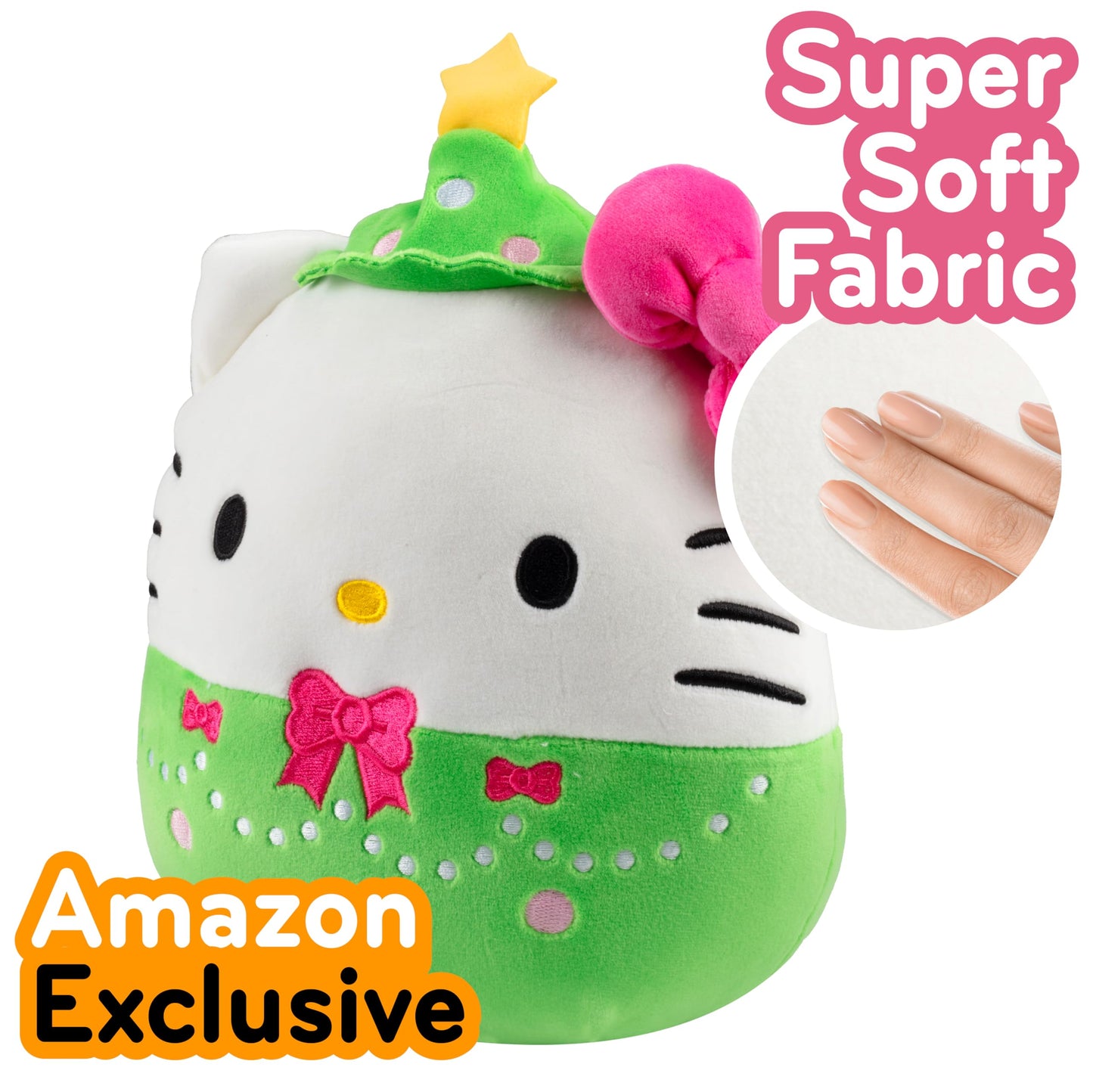 Squishmallows Original 8-Inch Hello Kitty Christmas Tree - Official Jazwares Christmas Plush - Collectible Soft & Squishy Sanrio Stuffed Animal Toy