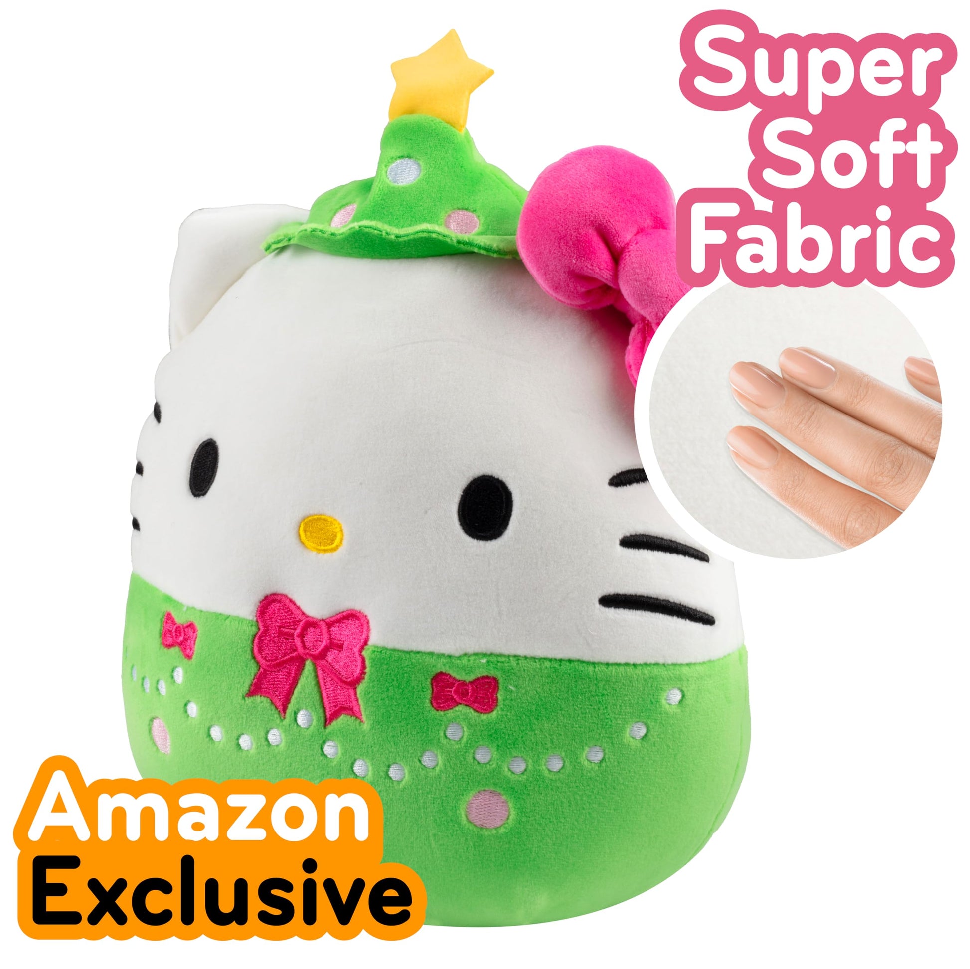 Squishmallows Original 8-Inch Hello Kitty Christmas Tree - Official Jazwares Christmas Plush - Collectible Soft & Squishy Sanrio Stuffed Animal Toy