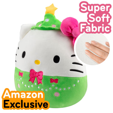 Squishmallows Original 8-Inch Hello Kitty Christmas Tree - Official Jazwares Christmas Plush - Collectible Soft & Squishy Sanrio Stuffed Animal Toy