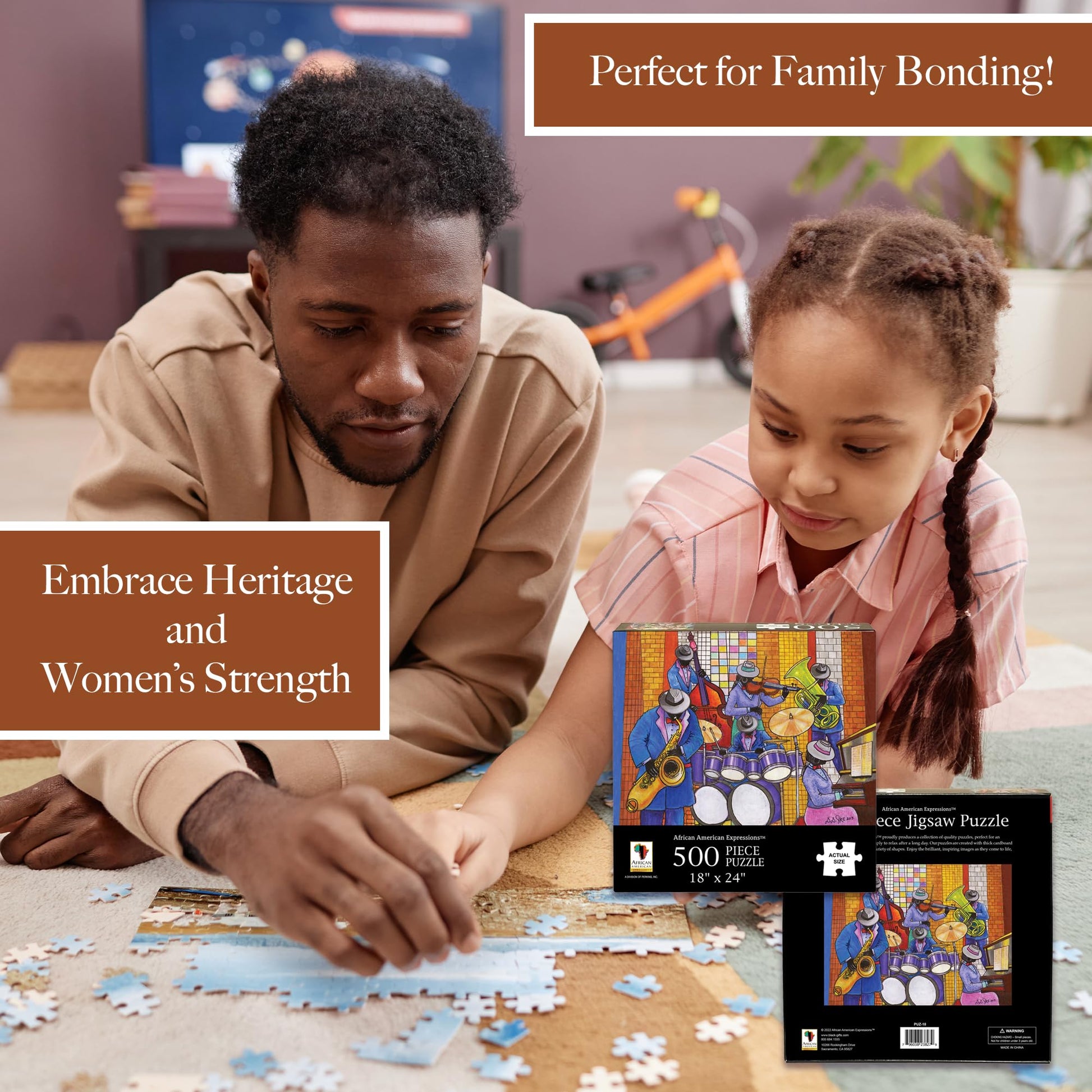 African American Expressions Jazz Band Puzzle - 500-Piece Inspirational Black Art Jigsaw Puzzle for Adults - Gift for Music Lovers