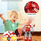 MIEBELY Magnetic Dinosaur Robot Transforming Toys, 3-in-1 Magnet-Assembling Action Figure with Lights & Sounds, Military Base Playset with Cars
