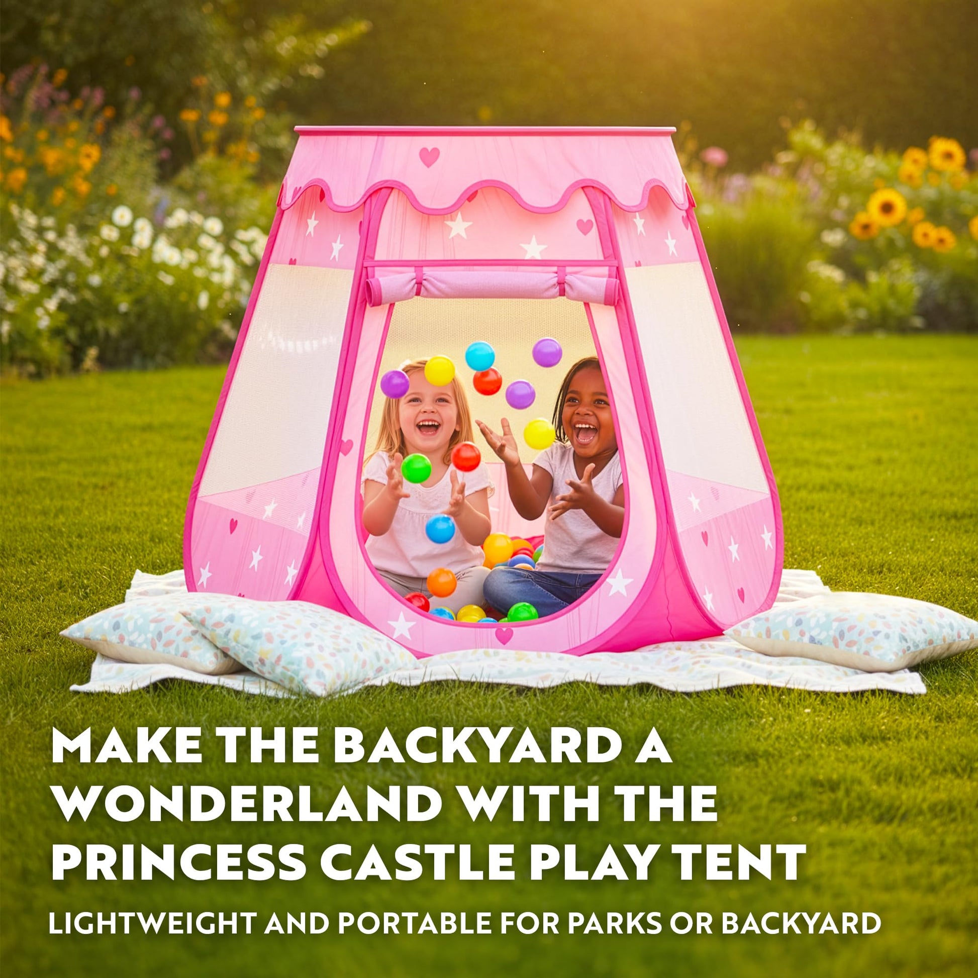 Playz Baby Ball Pit with Balls Included, Pink Ball Pit for Toddlers