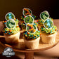 DecoPac Jurassic World Cupcake Rings, 24 Dinosaur Cupcake Decorations For Birthday, Party, Celebrations- 24 Pack