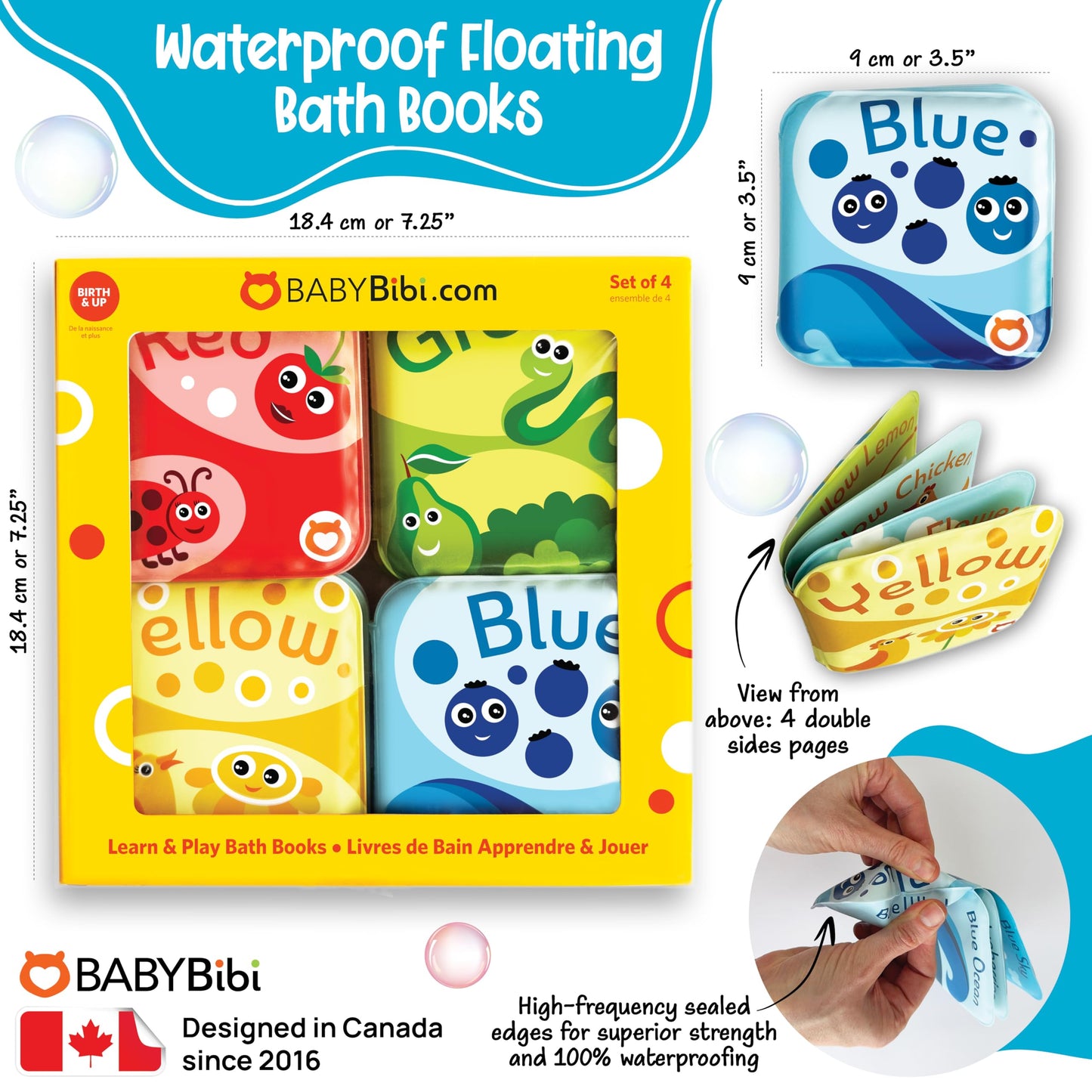 BabyBibi Floating Baby Bath Books for Baby. Kids Learning Bath Toys. Waterproof Bathtime Toys for Toddlers. Kids Educational Infant Bath Toys. (Set