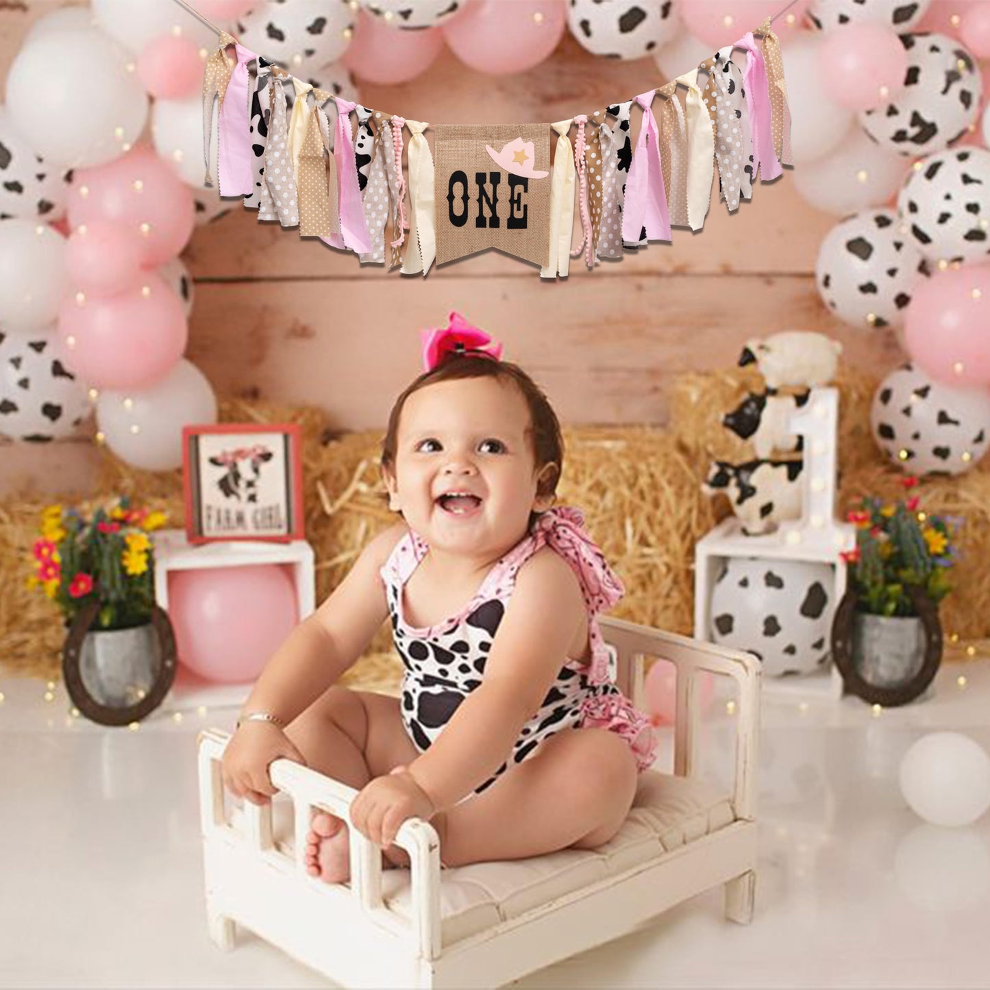 CIEQR Cowgirl Highchair Banner 1st Birthday