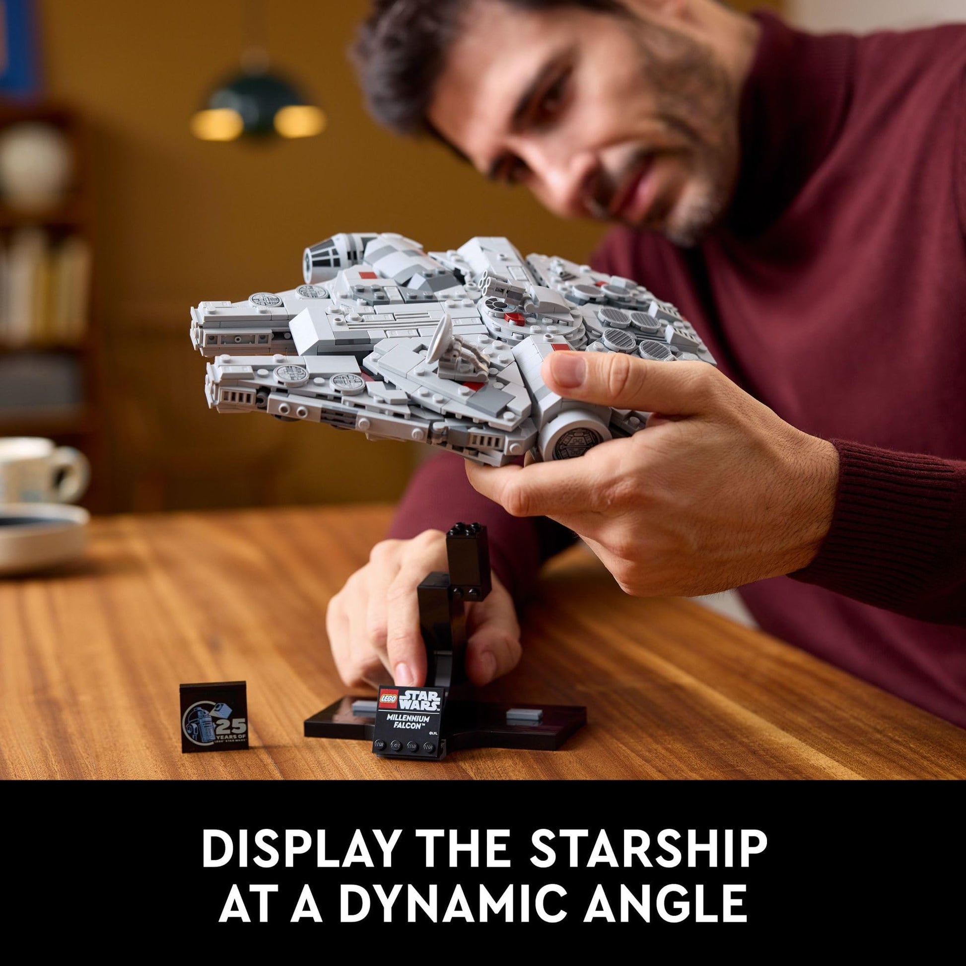 LEGO Star Wars Millennium Falcon 25th Anniversary Collectible - DIY Building Set for Adults, Men & Women, Ages 18+ - A New Hope Model with Display