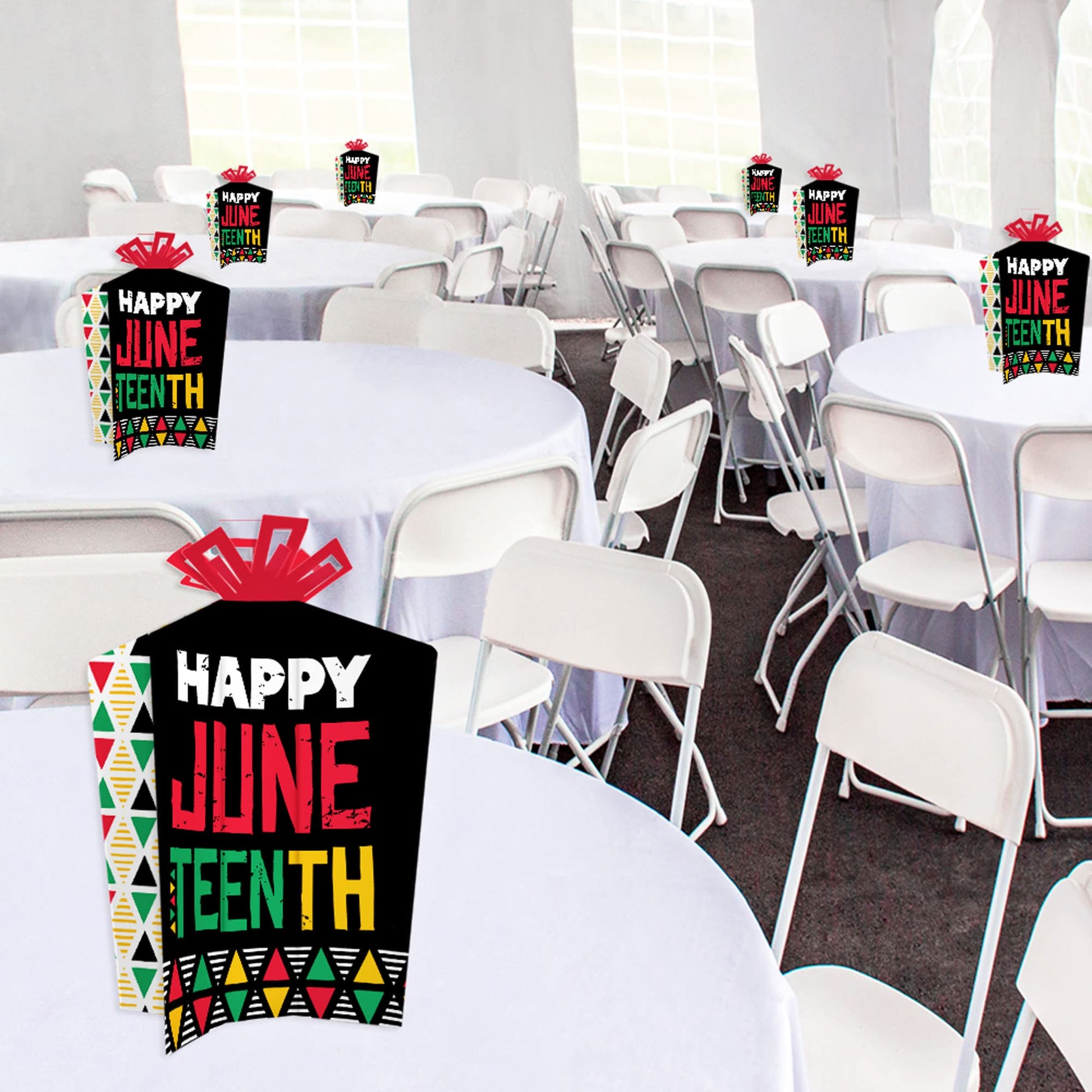 Big Dot of Happiness Happy Juneteenth - Table Decorations - Freedom Day Party Fold and Flare Centerpieces - 10 Count