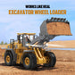 KIDMARKT Metal RC Wheel Loader Toy - Realistic Working Lights and Sounds, 1:20 Scale, 9-Channel Remote Control Construction Play Tractor Toys for Kids