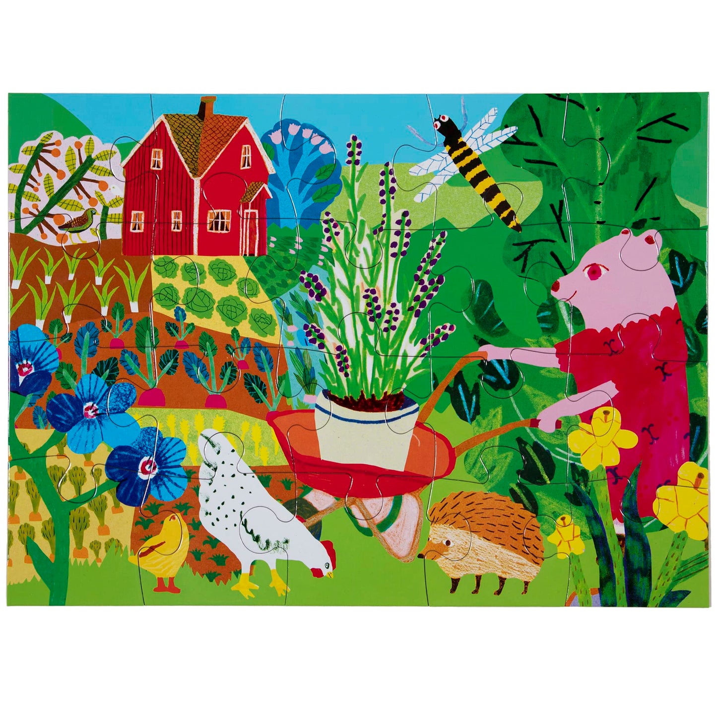 eeBoo Gardening Bear 20 Piece Jigsaw Puzzle/Ages 3+