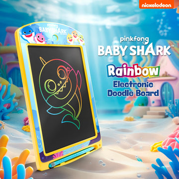 Lollipop - Drawing Tablet for Kids - Baby Shark Rainbow LCD Doodle Pad +3 with Stylus, Baby Drawing Board for Travel - Color Writing Tablet