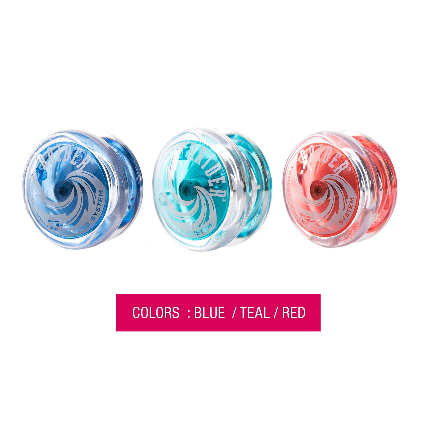 Yomega Raider - Professional Responsive Ball Bearing Yoyo, Great for Kids, Beginners and for Advanced String Yo-Yo Tricks and Looping Play. + Extra 2