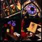 Gothic Greenhouse Building Set with Lights, Architecture Model with Stained Glass & Rose Vines, Botanical Garden Display with Flowers & Plants, Gothic