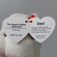 Ty Beanie DESI - White Valentine Bear Carrying Red Heart - 6"