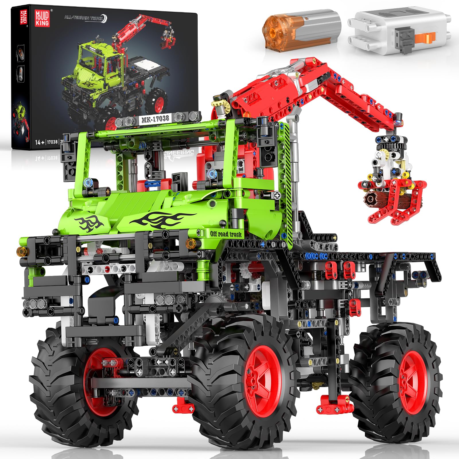 Mould King 17038 Technik Off-Road Truck Building Sets, Construction Vehicle Model Kits, Large Vehicles Truck Building Kits Gift Toy for Adult/Teens