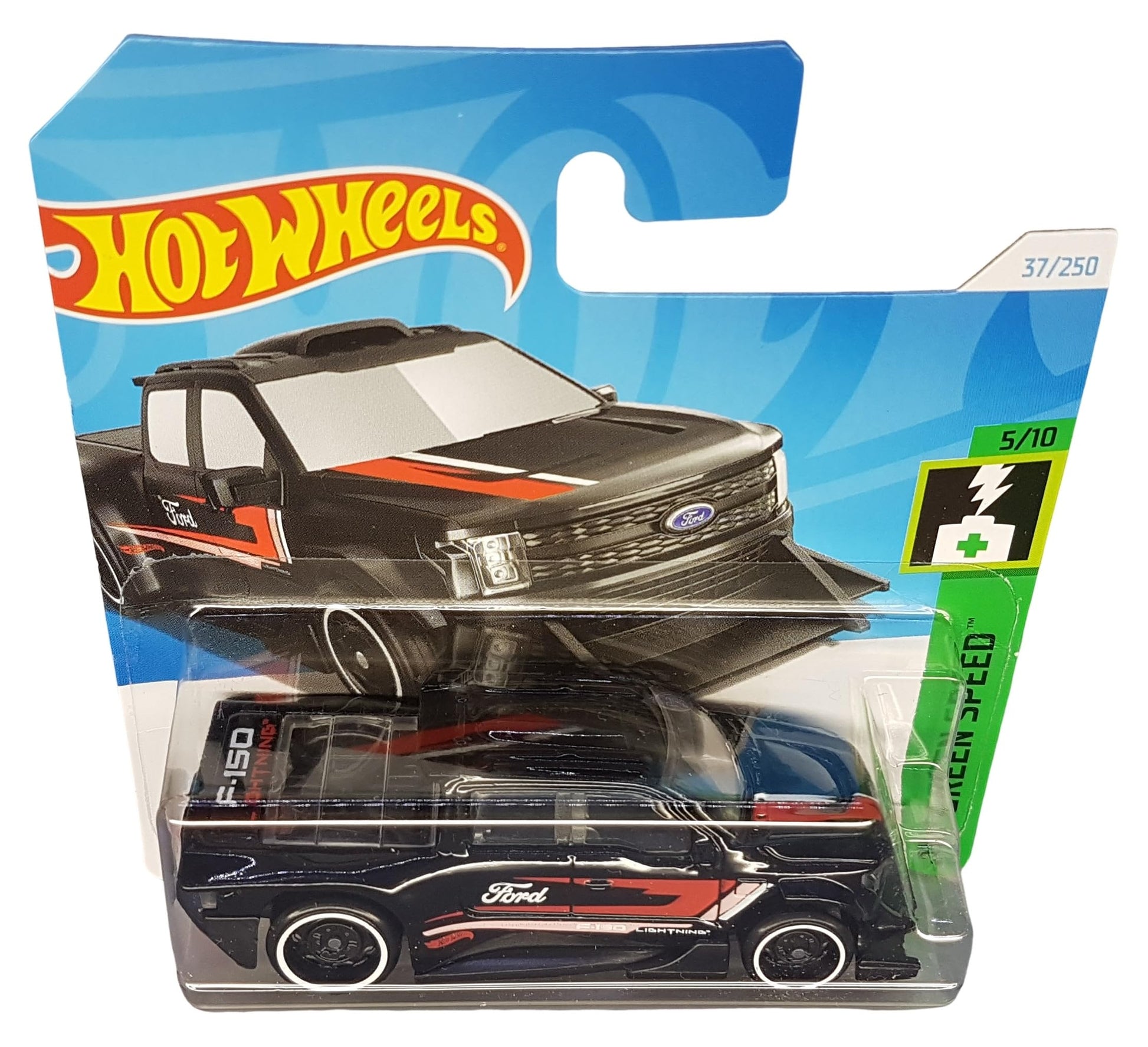 Hot Wheels Ford F-150 Lightning Custom Black HW Green Speed 5/10