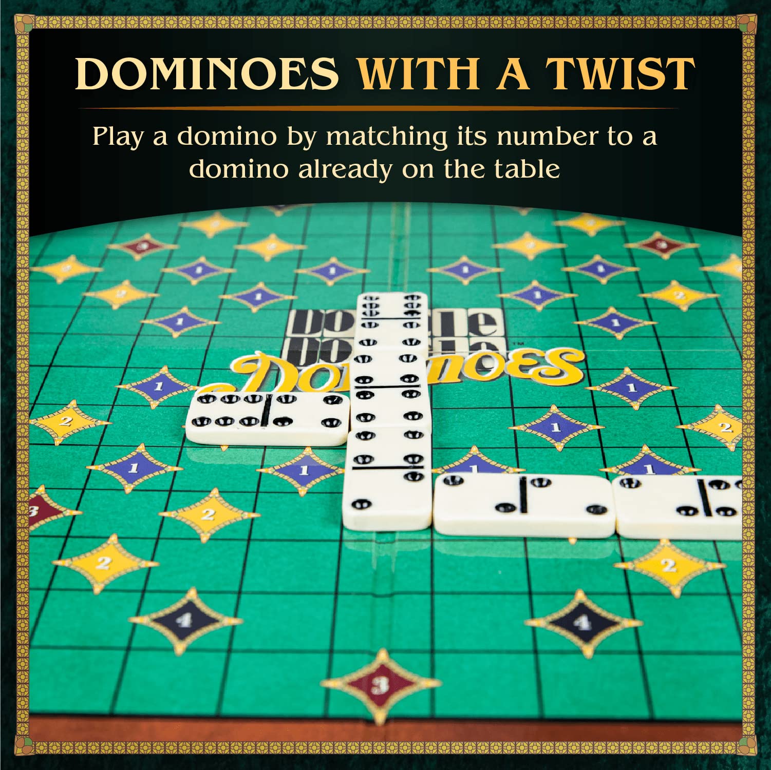 Calliope Games Double Double Dominoes - Mexican Train Domino Board Game With a Twist - Family Game For Game Night -2-4 Players