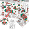 Christmas Coloring Tablecloth - Giant Paper Xmas Colorable Table Cloth, Jumbo Merry Christmas Coloring Table Cover Poster Activities Games Crafts