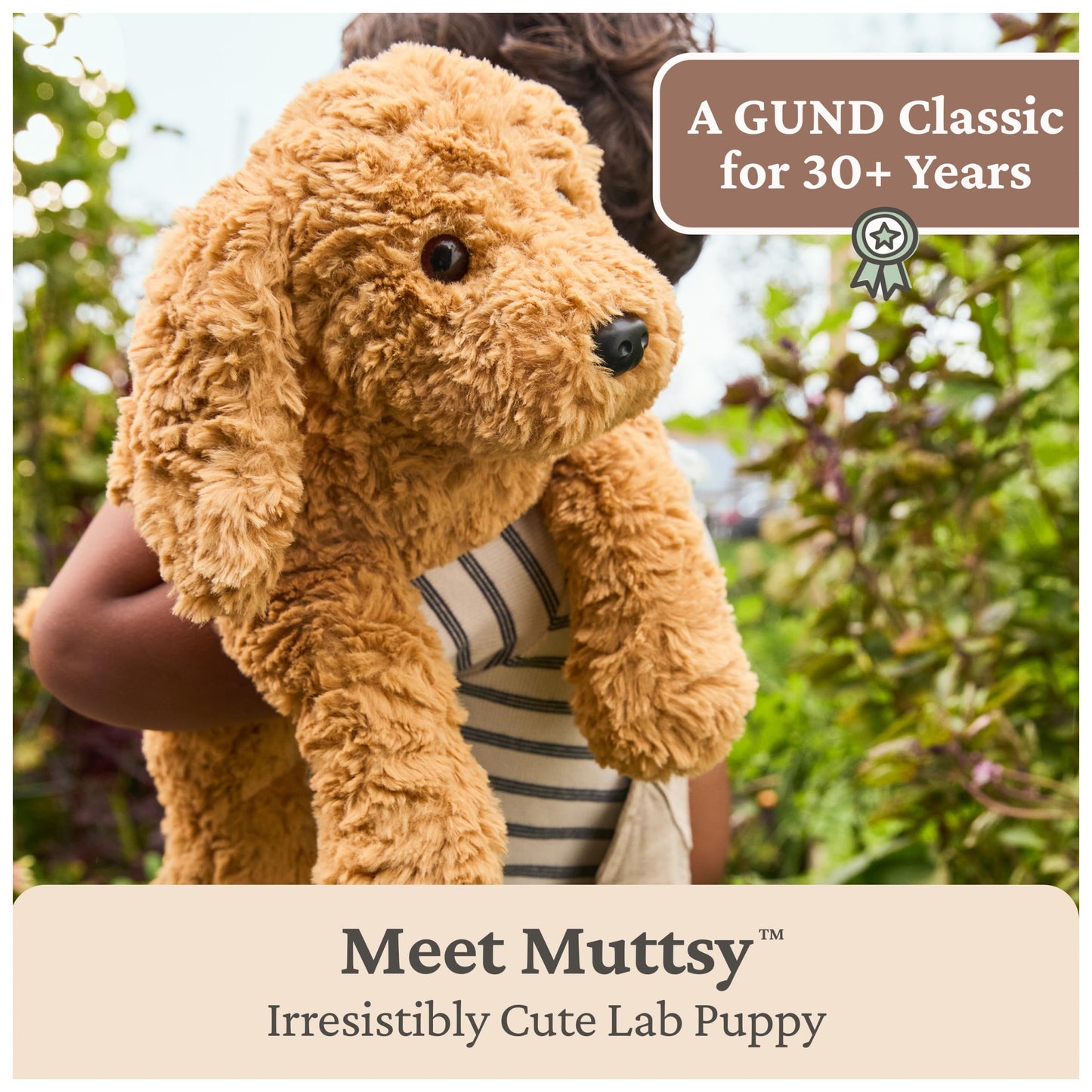 GUND Forever Friends Muttsy 14-Inch Puppy Dog Plush Toy, Ages 0+