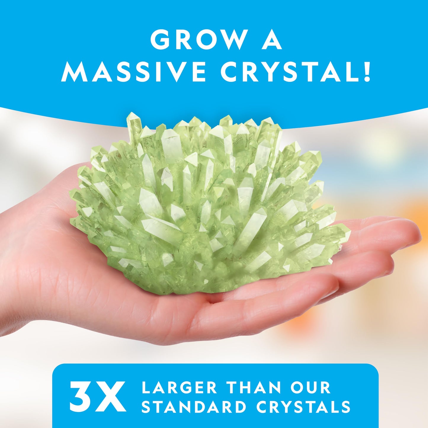 National Geographic Jumbo Crystal Growing Kit - Grow Your Own Giant Glow in The Dark Crystal in a Few Days, Science Kit, Grow Crystals for Kids, STEM