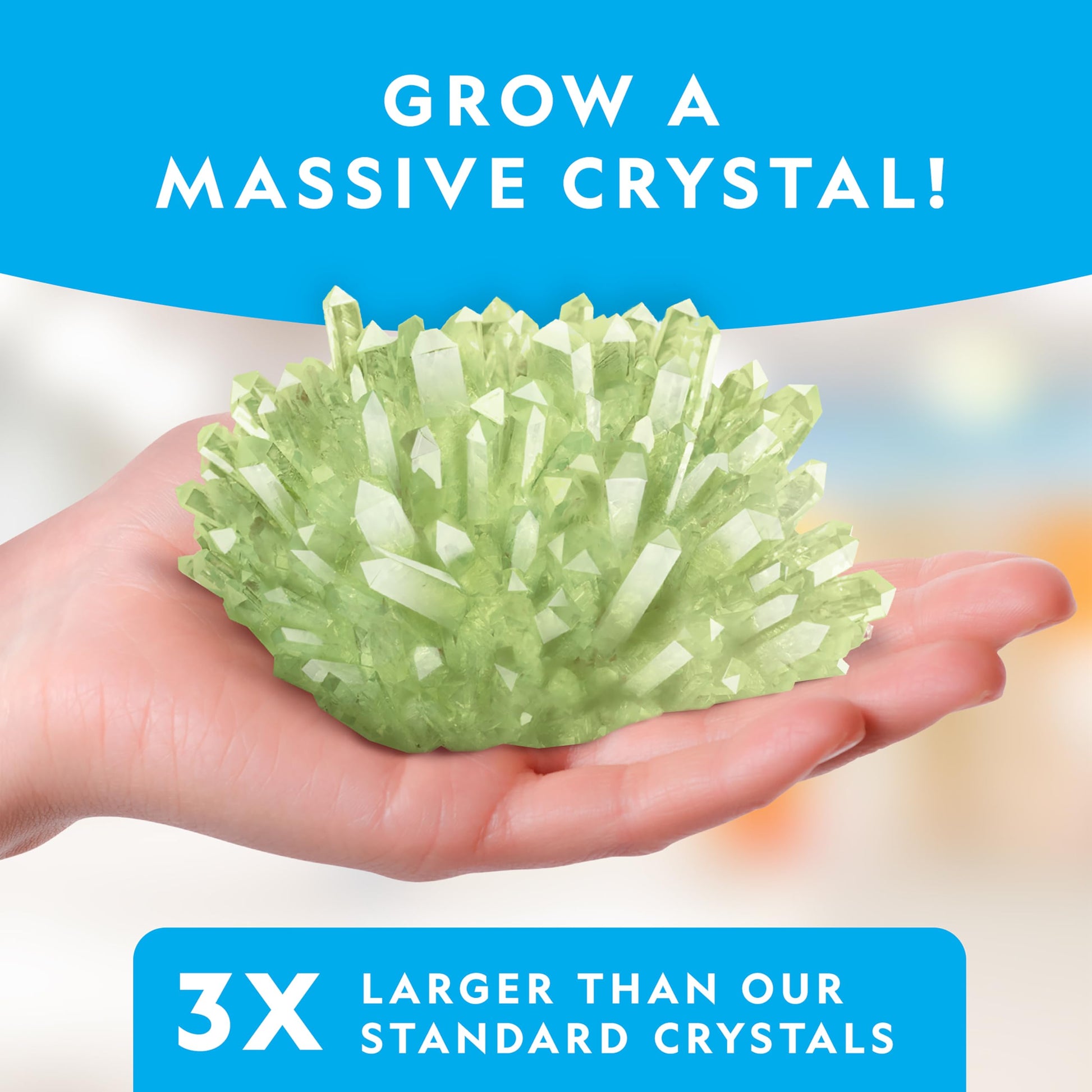 National Geographic Jumbo Crystal Growing Kit - Grow Your Own Giant Glow in The Dark Crystal in a Few Days, Science Kit, Grow Crystals for Kids, STEM