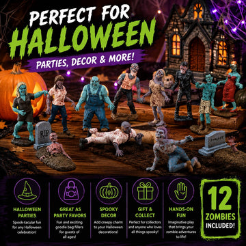 Safari Ltd. Zombies Super Toob - Miniature Zombie Figures for Halloween Display and Play - Toy Figures for Boys, Girls, and Kids Ages 3+