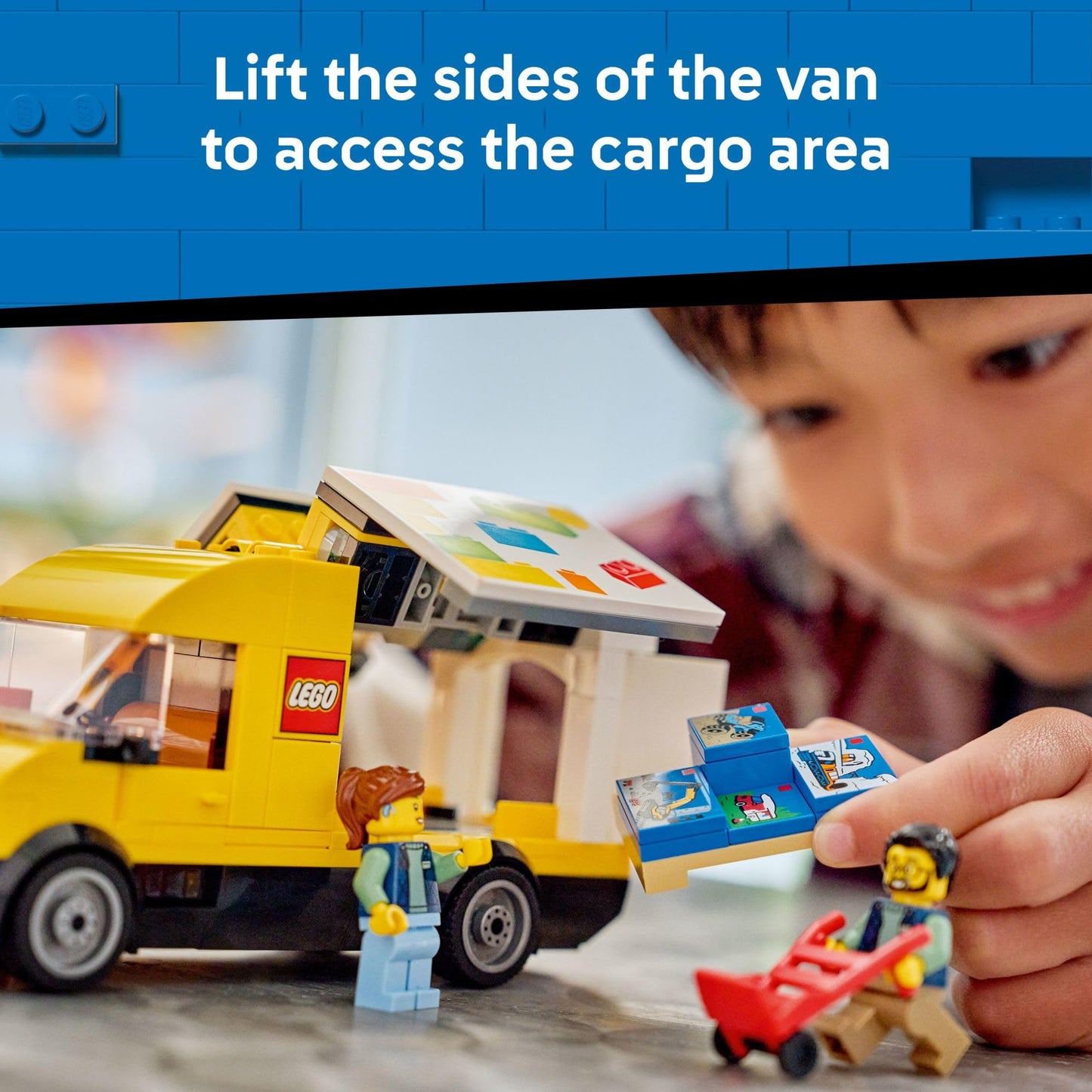 LEGO City: The Van Building Toy for Kids - Pretend Play Set for Boys & Girls, Ages 6+ - Delivery Van Toy W/2 Minifigures & 4 Mini Box Elements - Gift