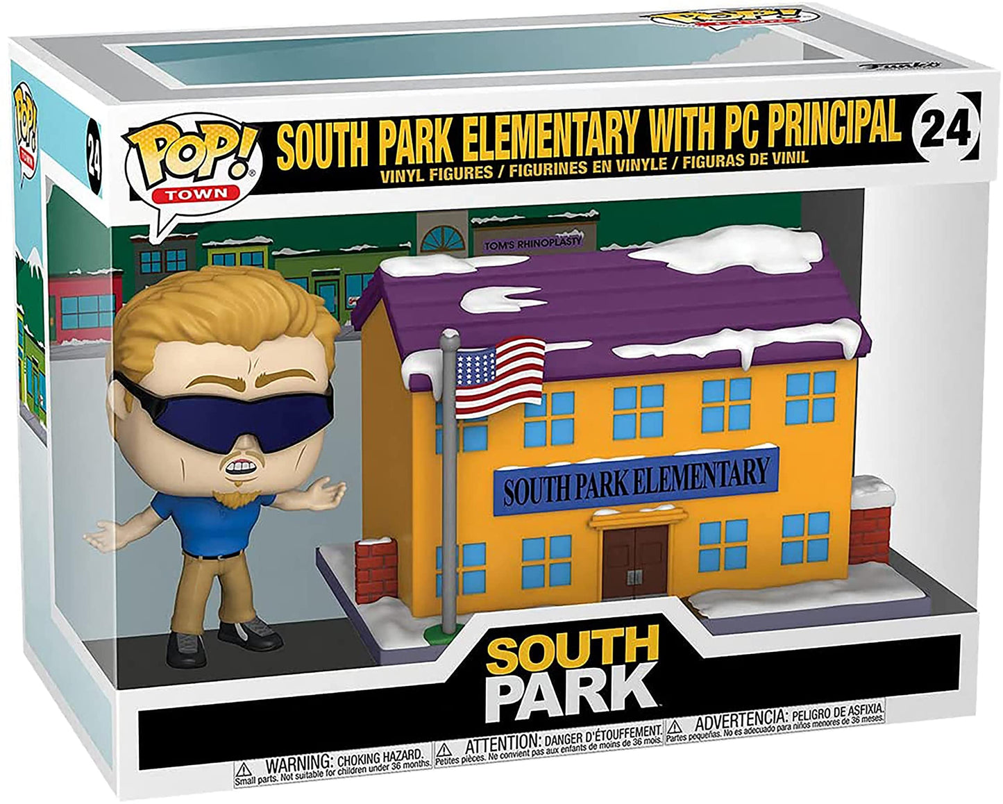 POP Funko Pop! Town: South Park - South Park Elementary w/ PC Principal, Multicolor, 51632