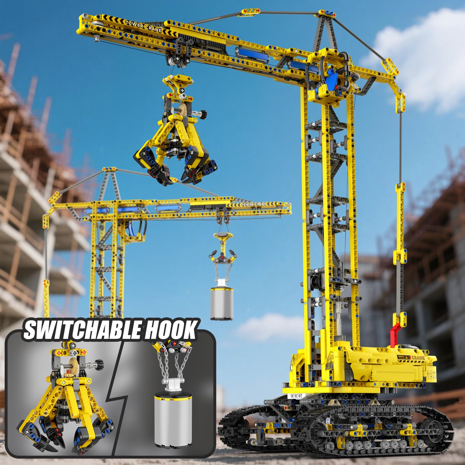 Mould King 17059 Technik Crawler Crane Advanced Building Sets, MOC Mobile Construction Model Toy with APP Remote Control for 14+ Teen/Adults, Large