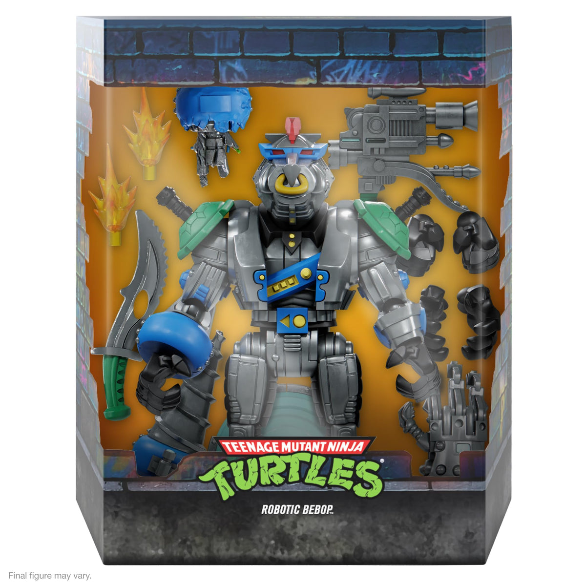 Super7 ULTIMATES! Teenage Mutant Ninja Turtles Robotic Bebop - 8" TMNT Action Figure with Accessories Classic Cartoon Collectibles