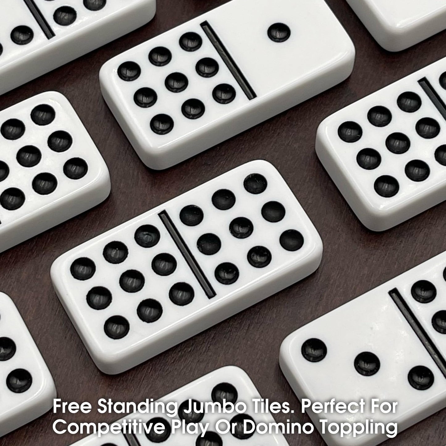 CHH Double Nine Domino Set with 55 Tiles, White