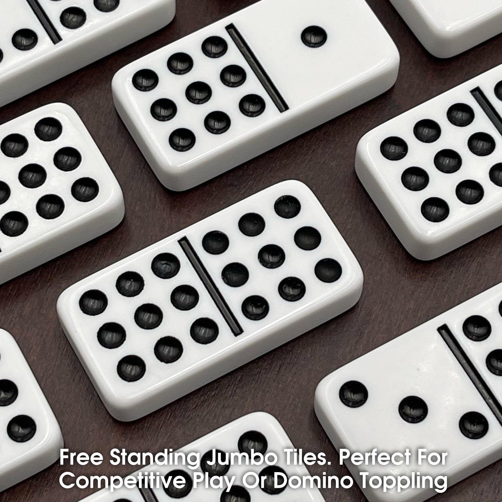 CHH Double Nine Domino Set with 55 Tiles, White