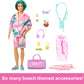 Barbie Extra Fly Ken Doll with Beach-Themed Travel Clothes & Accessories, Tropical Outfit with Boogie Board & Duffel Bag