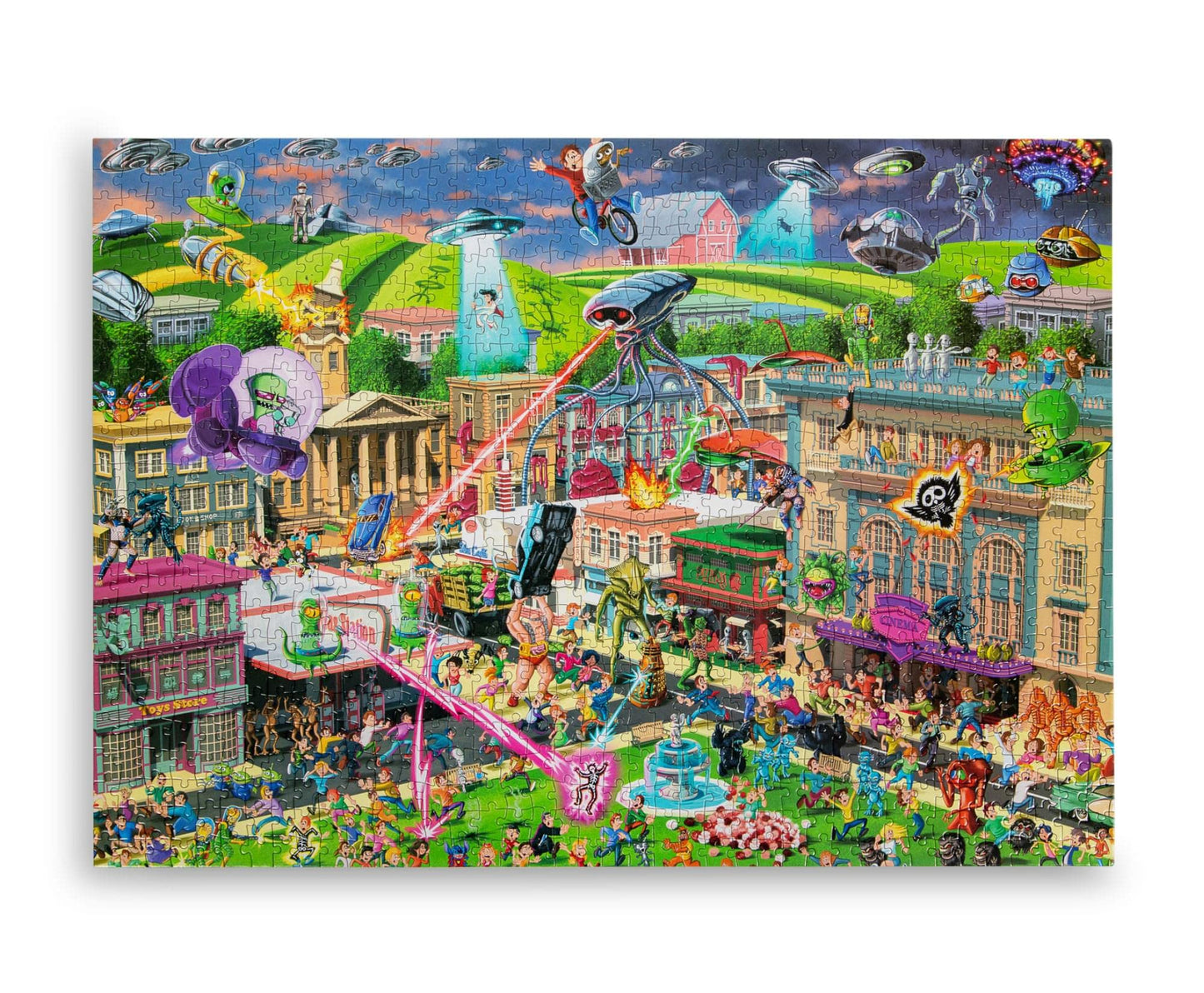 Alien Attack Sci-Fi Classics 1000-Piece Jigsaw Puzzle for Adults | Interactive Brain Teaser, Educational Toys & Games, Home Activities Building Kit