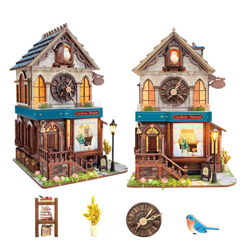 UFLJPKS Book Nook Kit for Adults and Teens, DIY Miniature House Kit with Led Light, 3D Wooden Puzzles for Adults, Wood Gifts for Family