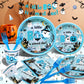 147Pcs A Little Boo Is Almost Due Baby Shower Boy Little Boo Baby Shower Decorations Boy Halloween Plates and Napkins Blue Halloween Tableware