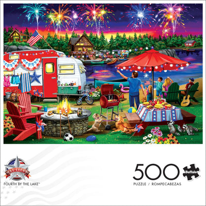Buffalo Games - Fourth by the Lake - 500 Piece Jigsaw Puzzle for Adults