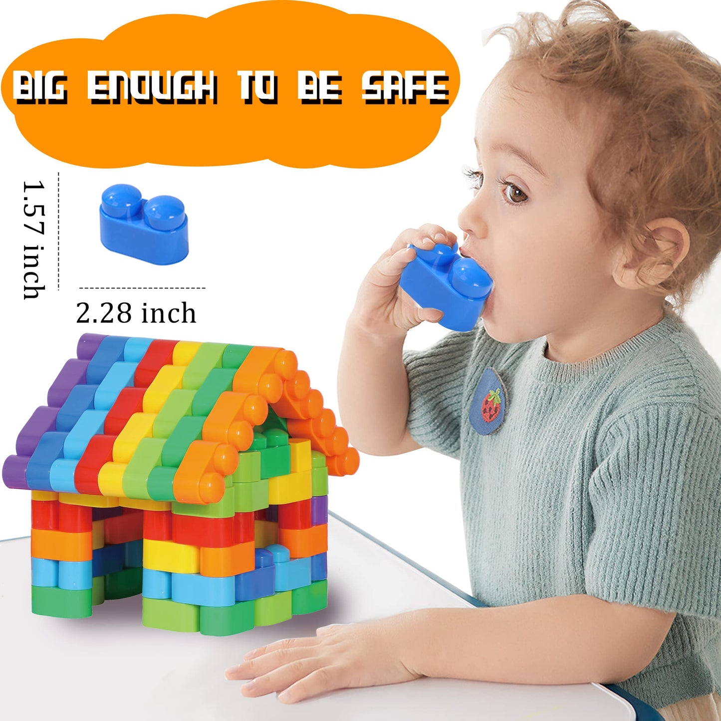 RAINBOW TOYFROG Building Blocks Toys for Toddlers-Educational Development STEM Toys-Safe Skill Building Toys for Boys&Girls - Set of 74pcs