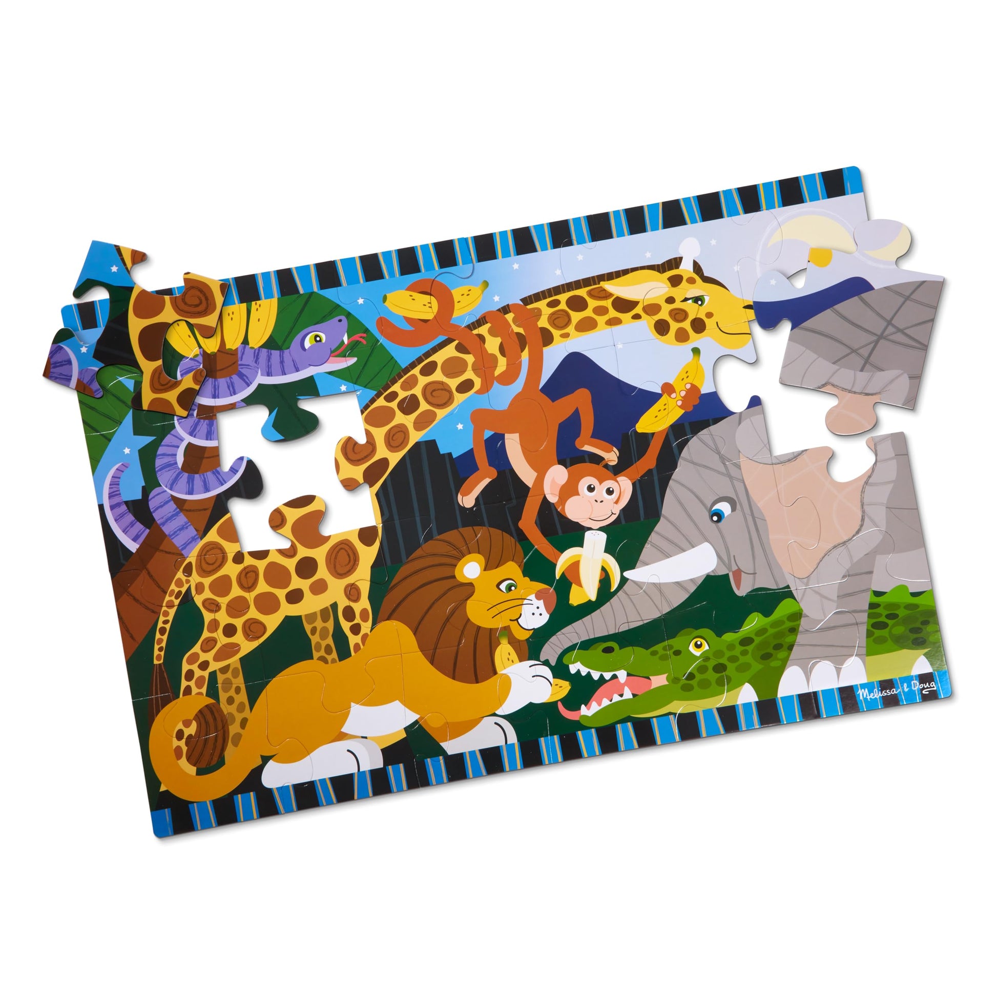 Melissa & Doug Safari Social Jumbo Floor Puzzle (24 Pieces, 2 x 3 Feet), Jigsaw Puzzle for Preschoolers and Kids Ages 3+ - FSC Certified