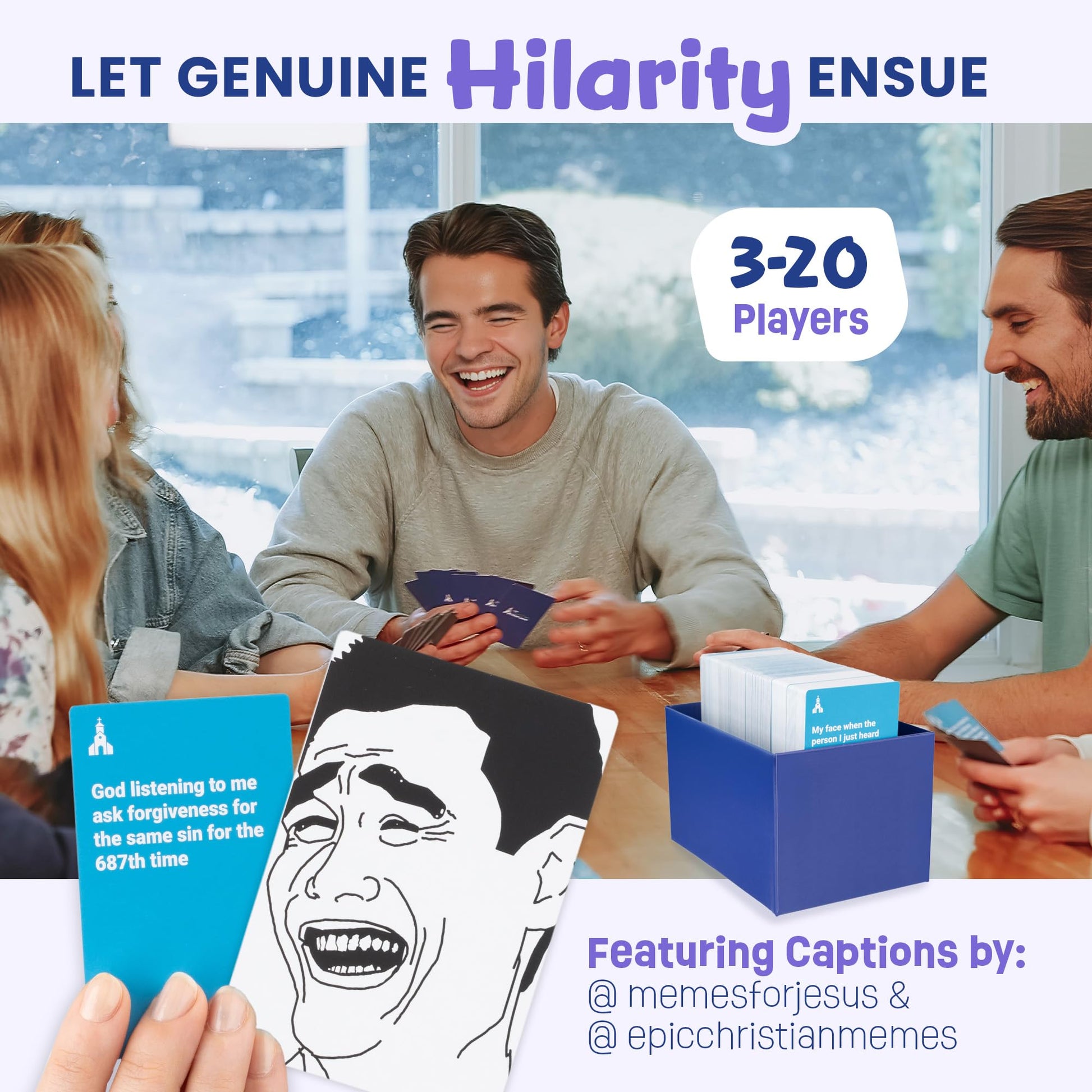 The Christian Meme Game for Family Fun- Clean, Hilarious Bible Game with 75 Memes & 360 Faith-Based Captions - Family Meme Game, Christian Gift